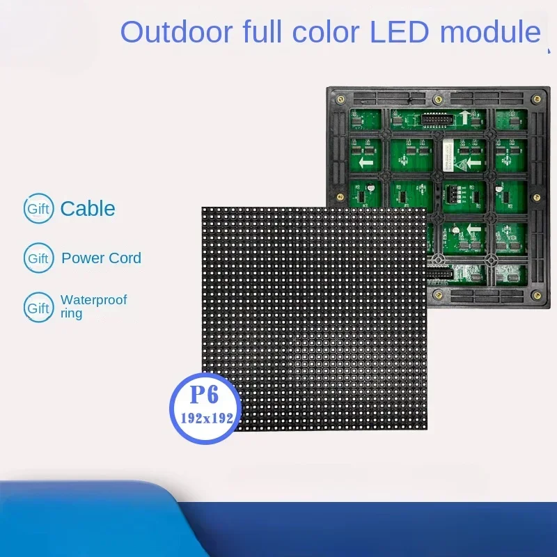 Fornitura del produttore Display a Led per esterni 192*192mm Display a Led per montaggio superficiale P6 modulo Led impermeabile a 8 spazzature