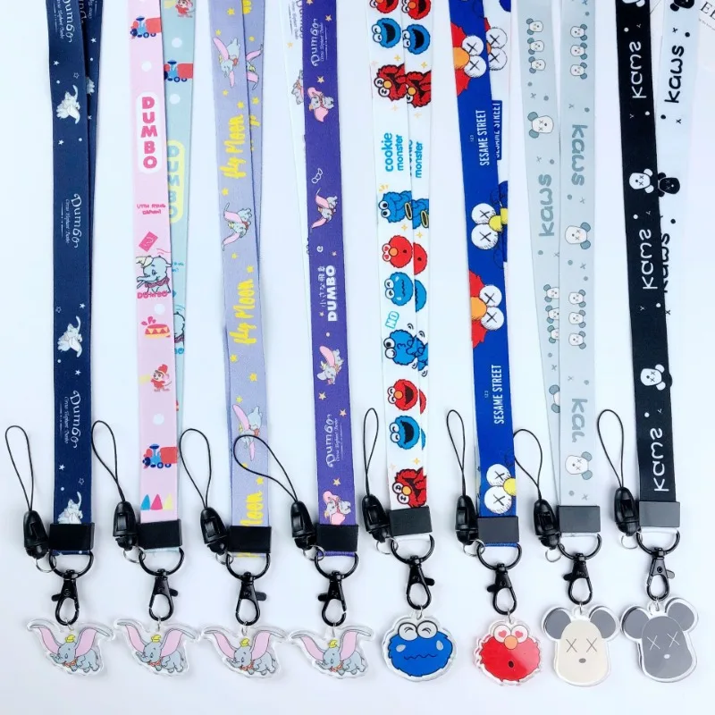 

Disney Dumbo Figure Lanyards Anime Figures Kawaii Cartoon Mobile Phone Key Decoration Lanyard ID Card Accessories Children Gifts