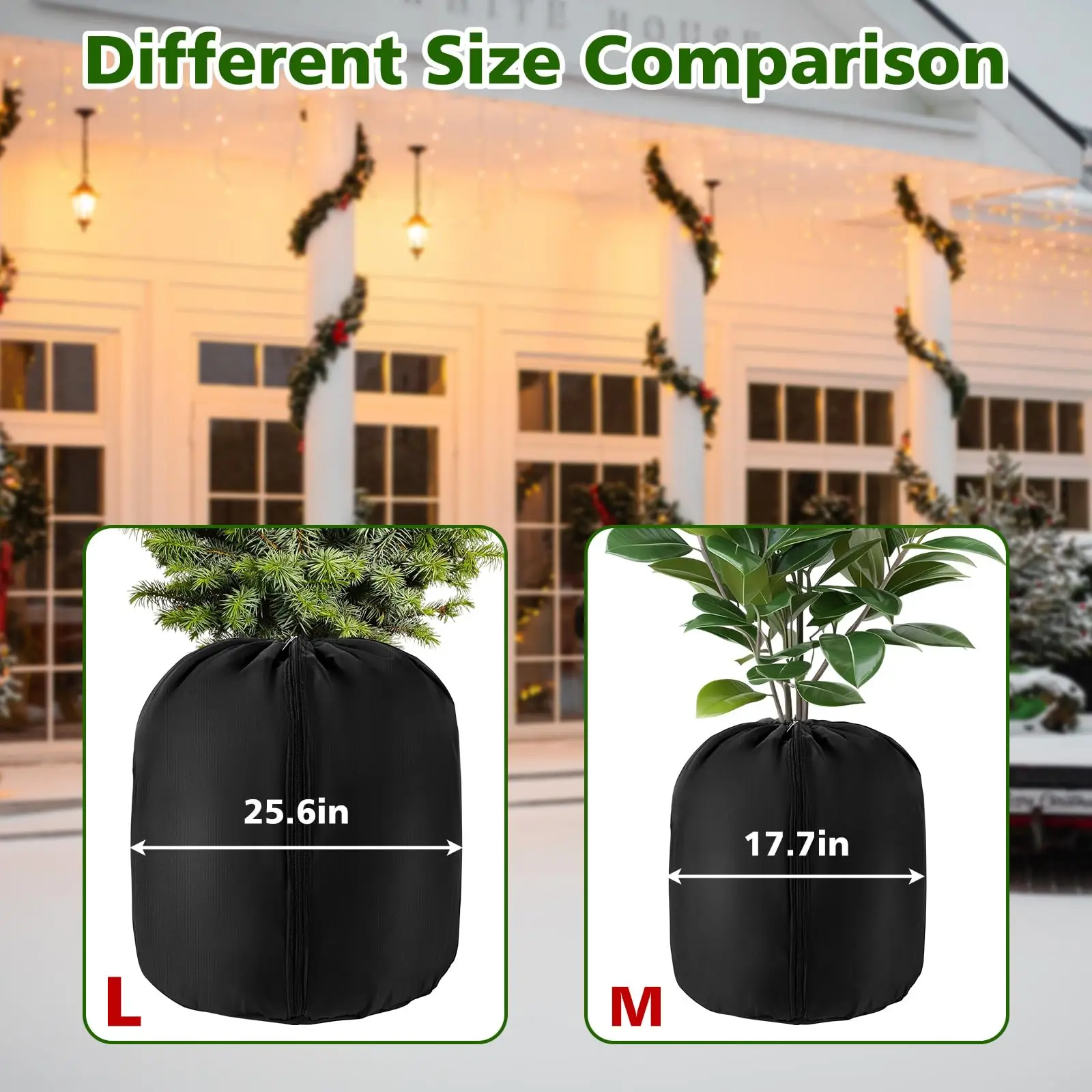 1PC Plant Pot Covers for Winter Potted Freeze Protection Cover Drawstring To Keep Outdoor Plants Flowers Shrubs Trees Warm