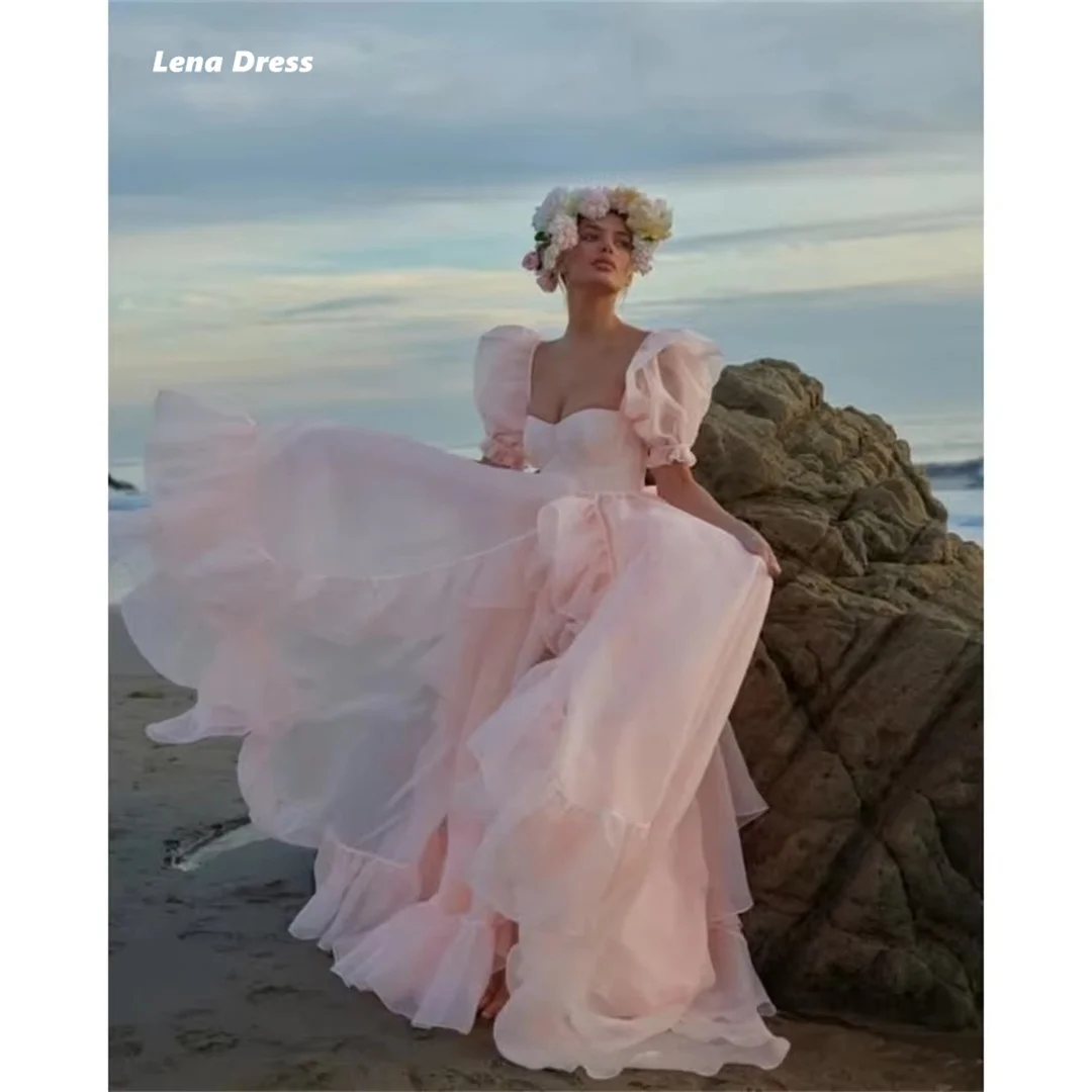 

Lena Luxury Prom Dresses 2025 Pink Ogenya Custom Made Elegant Evening Dresses for Woman Luxury Women Evening Dress Square Leader