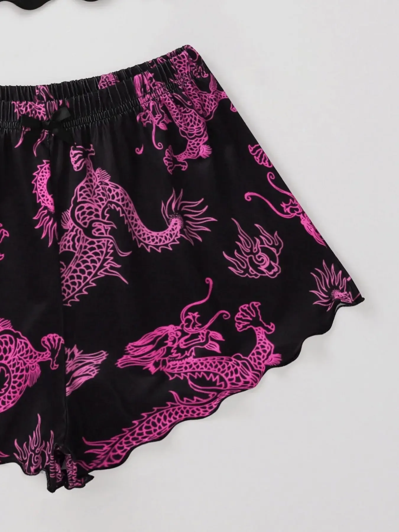 Sexy Nachtwäsche Frauen gedruckt Drachen weste Neck holder Top Shorts Leoparden muster Pyjama Homewear Anzug Damen Nachtwäsche Lounge wear – Detail 17