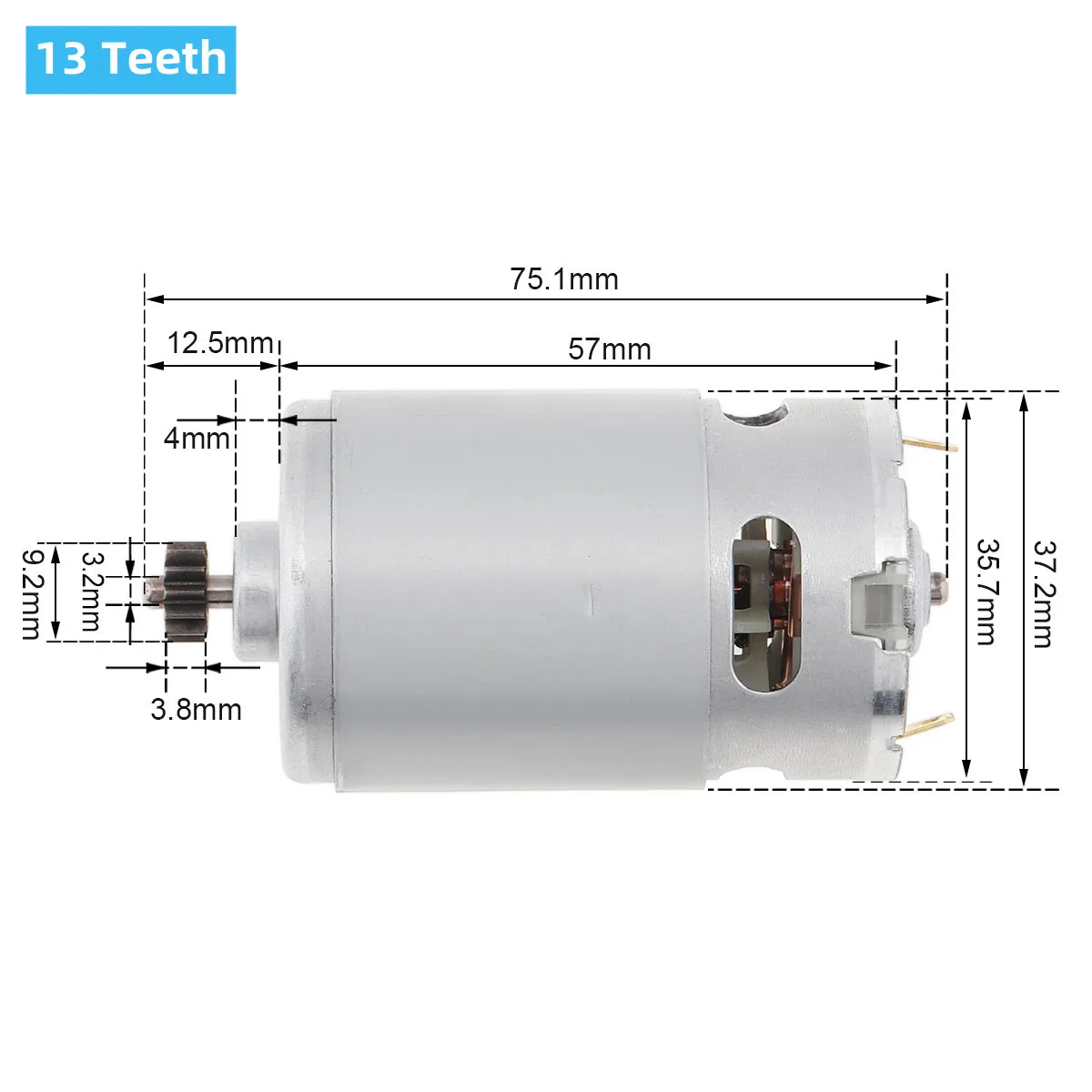 RS550 Gleichstrommotor 10,8 V/12 V/16,8 V/18 V/21 V Mikro-Elektroschraubermotoren mit 9/11/12/13/14/15 Zähnen Getriebemotor mit hohem Drehmoment – Detail 16