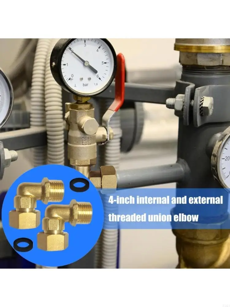 Strong Brass 90° Pipe Elbow Adjustable Connection Elbow Fitting Tool for Residential Plumbing & Cooling Systems