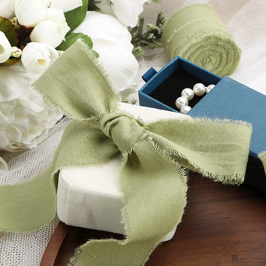 1 Rolle 4 cm x 500 cm handgefertigtes Stoffband-Set für DIY-Geschenkbox-Verpackung, Hochzeitsstrauß, Taschendekoration, Chiffonband – Detail 7