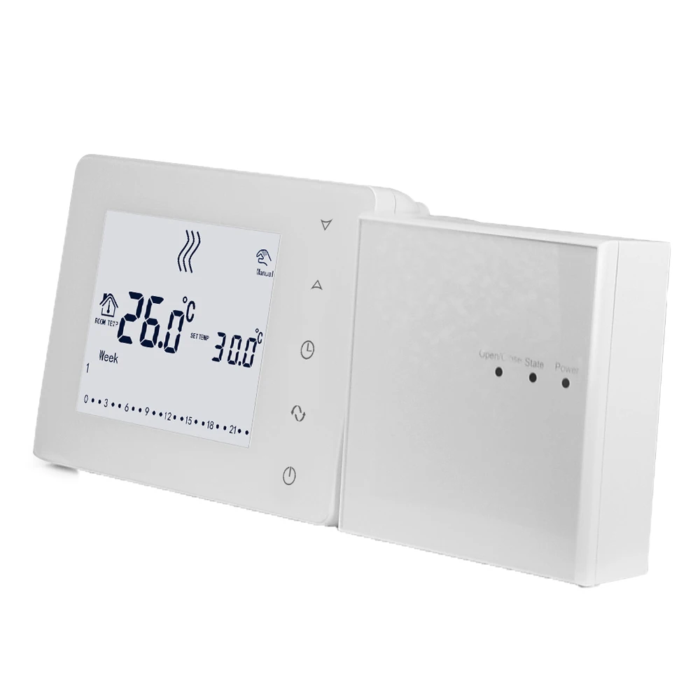 

Programmable Touch Screen Wireless Thermostat for Room Heating with Gas Boiler and Receiver