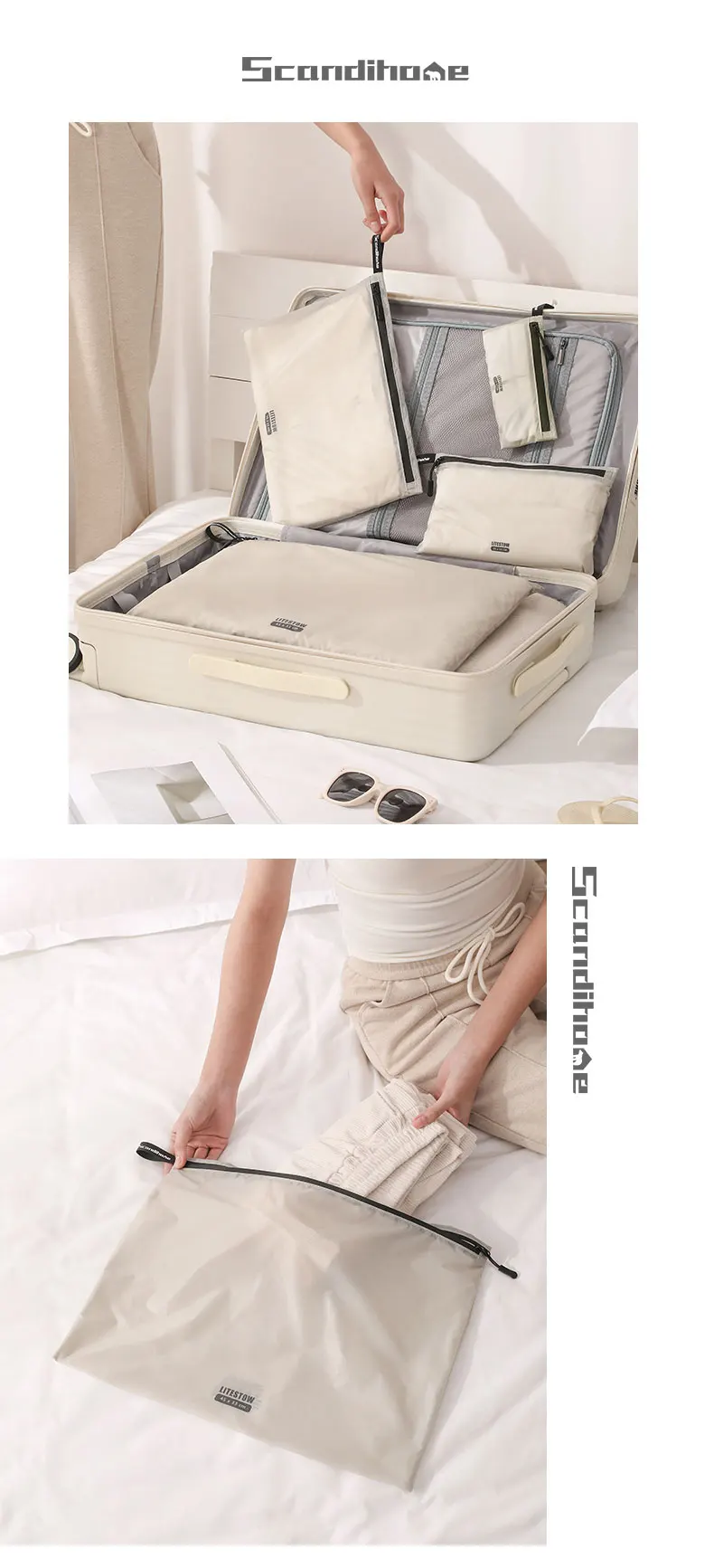 Wasserdichte Reise-Aufbewahrungsbeutel-Set, leichte Nylon-Verpackungswürfel, Beutel, Gepäck-Organizer, Kleidung, Kulturbeutel, Make-up-Tasche – Detail 10