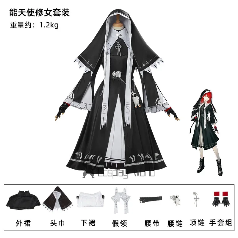 

2025 new Game Exusiai the New Covenant Cosplay Costumes With The Black Nun Uniform Output Support Characters Cosplay Full Set