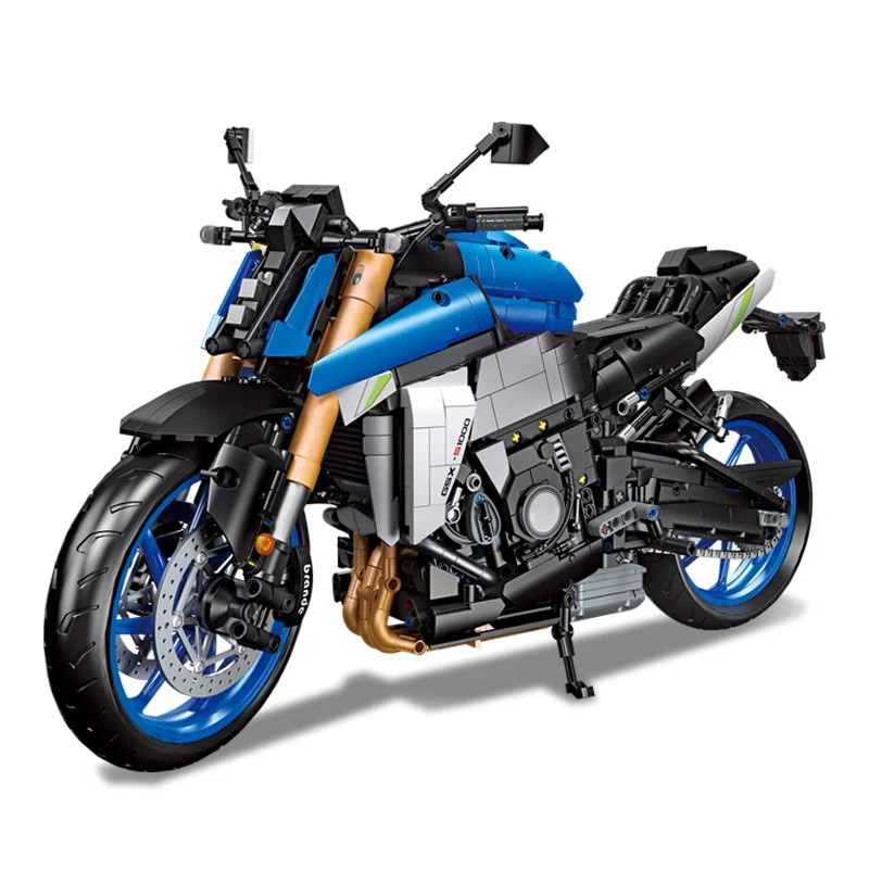 Technique Japon Moteur Moc Nuit De Construction Suzuki Moto GSX-S1000 HighMotorcycle Modèle Briques Jouets Collection Pour Garçons