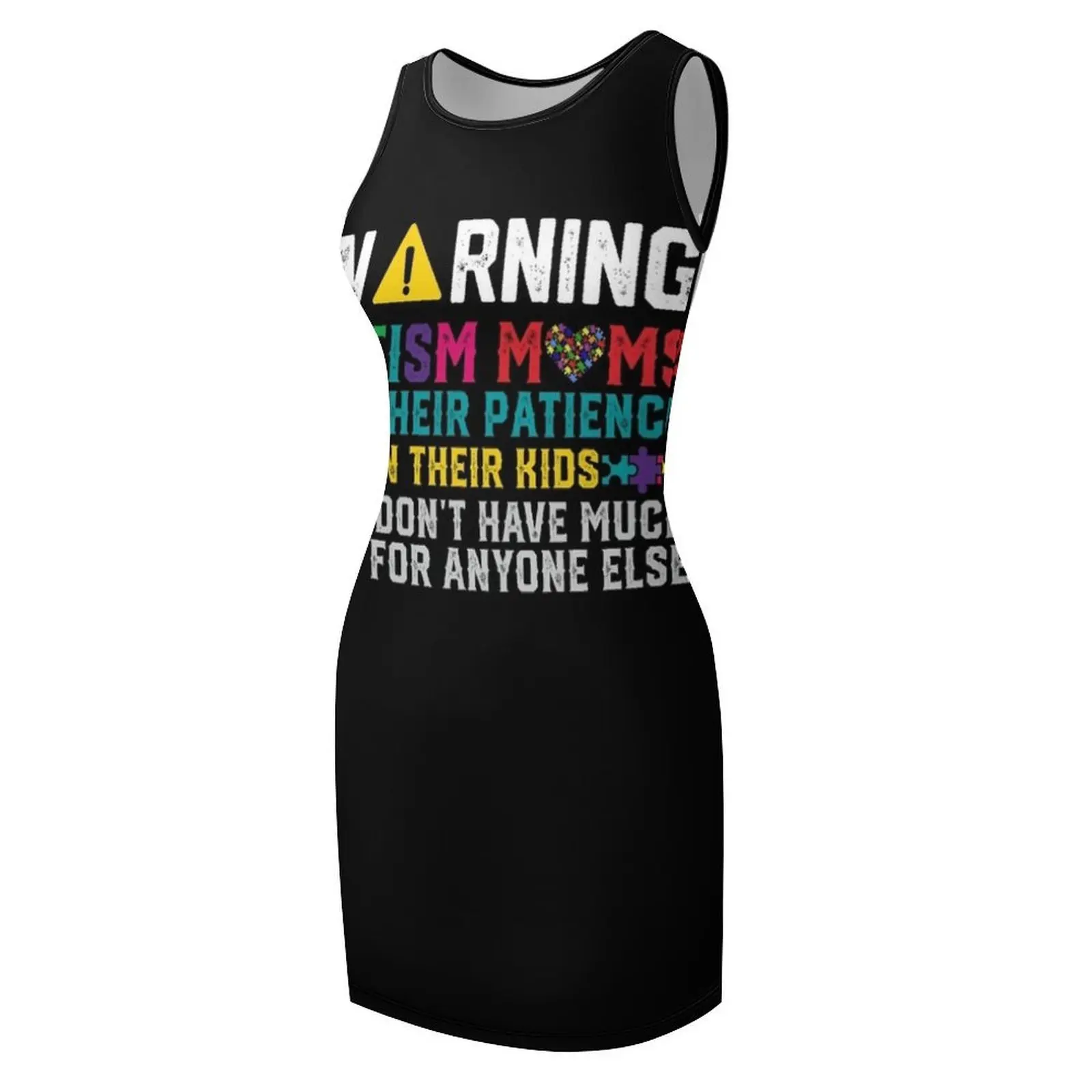 مضحك التوحد أمي تي شيرت المرأة التوحد يوم الوعي بلا أكمام فستان الشمس فساتين الصيف النساء للمناسبات الرسمية