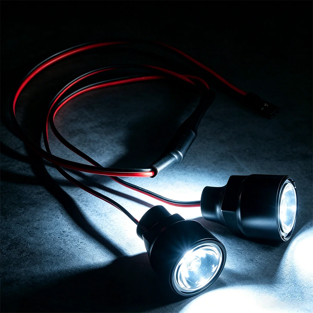 AXSPEED Universal 1W 3W White Head Led Light Flashing Headlight for Axial SCX10 TRX-4 1/10 RC Model Drift Car Accessories