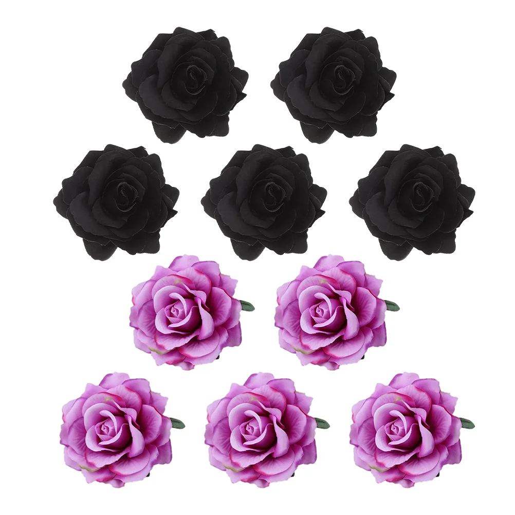 

10 Pcs Rose Hair Clip Pin Flower Accessories for Bride Hairpin Bridal Wedding Headpiece Cloth Headdress