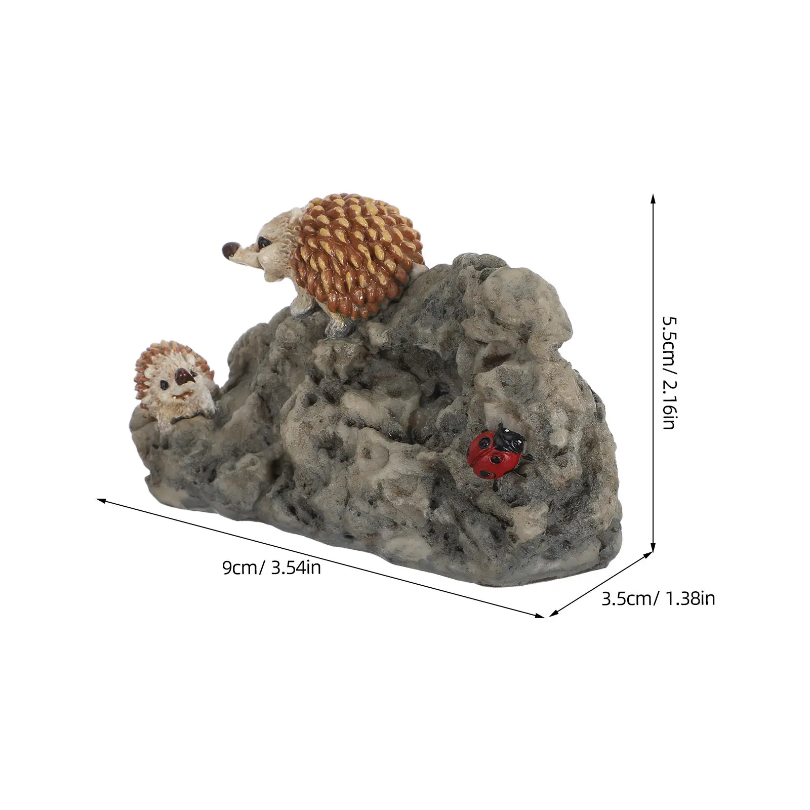 Detailed Hedgehog Sculpture Decor for Living Space Bedroom Bathroom Balcony Patio Tabletop Centerpiece Nature Inspired Ornament
