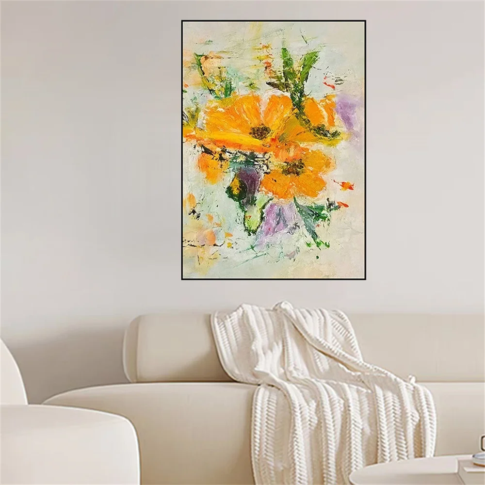 

High Quality Hand-Painted Gray Golden Abstract Knife Thick Landcape Oil Painting On Canvas Poster Wall Picture Decor Home Art