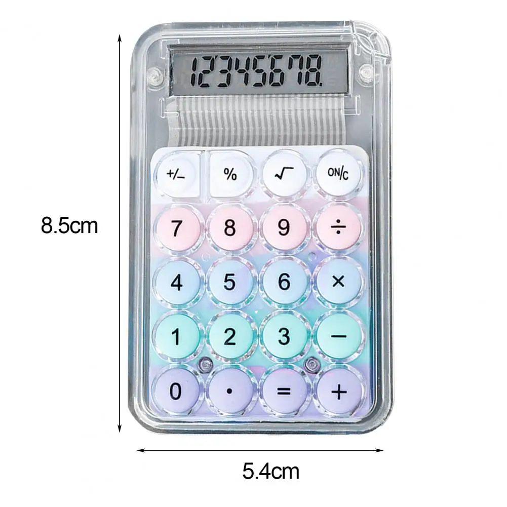 Kalkulator Mini kieszeń kolorowy kalkulator cukierków kolorowy ręczny kalkulator z wyświetlaczem Lcd duży okrągłe guziki dla studentów egzaminów