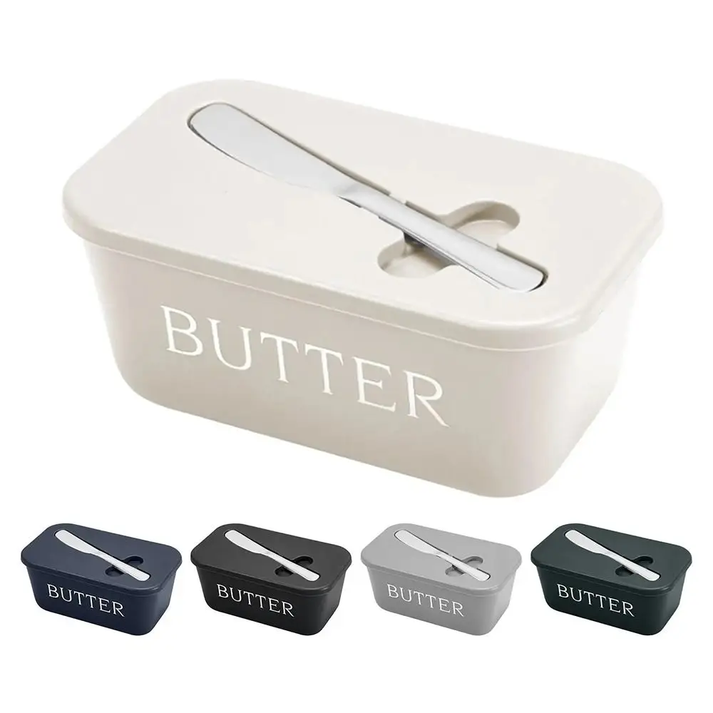 

1Pcs with Knife Butter Container Box Simple Sealed Butter Dish Butter Slicer for Camping Refrigerator Dining Fridge Counter