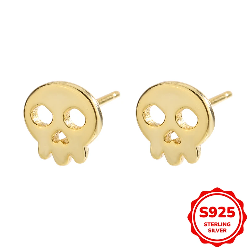 

Personalized and Trendy Authentic S925 Silver Skull Simple and Funny Halloween Earrings