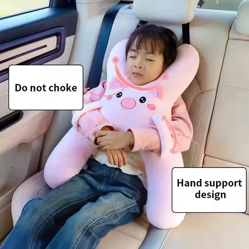 وسادة سيارة للأطفال، وسائد للرقبة الآمنة لمقعد السيارة، وسادة سفر آمنة للأطفال على شكل حرف H، نسيج صديق للبشرة