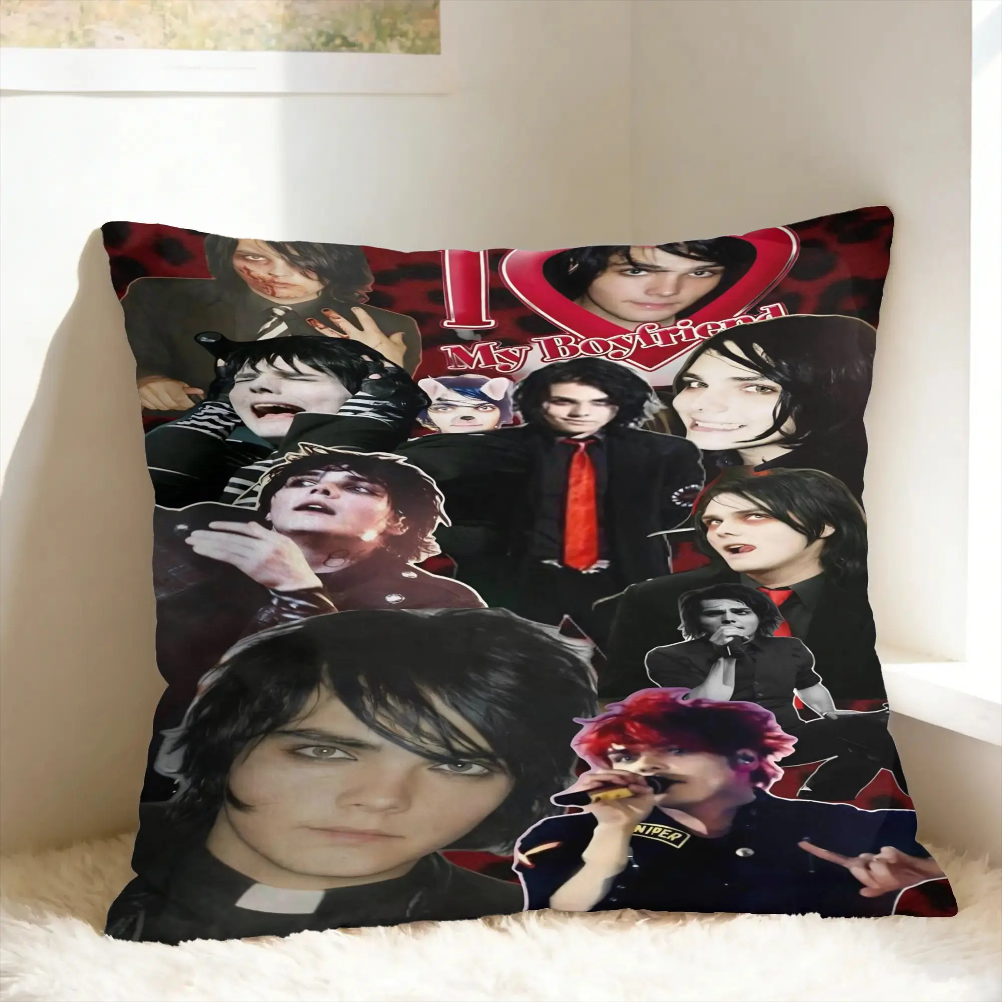 G-Gerard Way MCR Pillow Case  Vintage Pillow Cover Print Pillowcases For Sofa Home Decor
