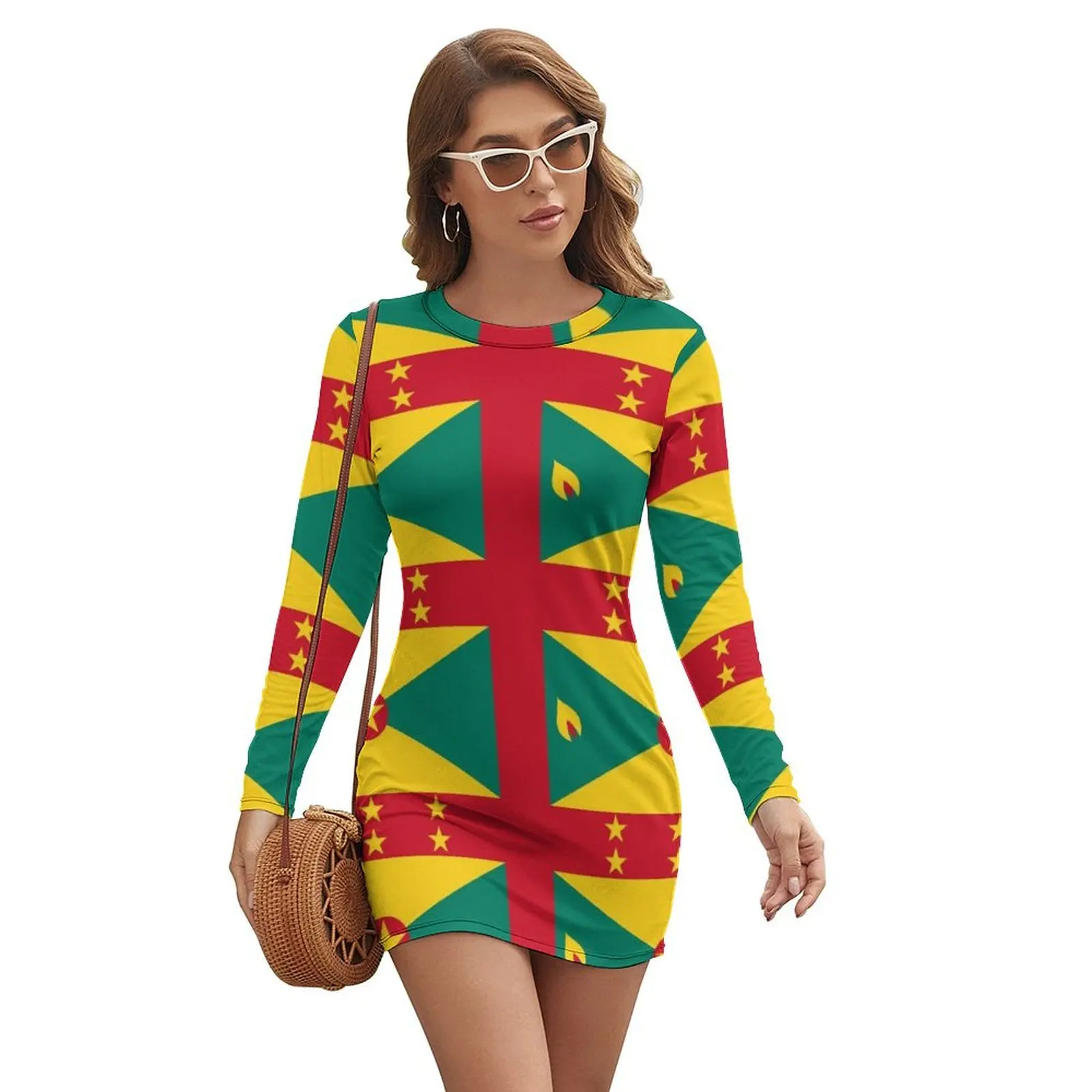 

Grenada Flag Long-sleeved Dress Female dress sexy short dresses daring