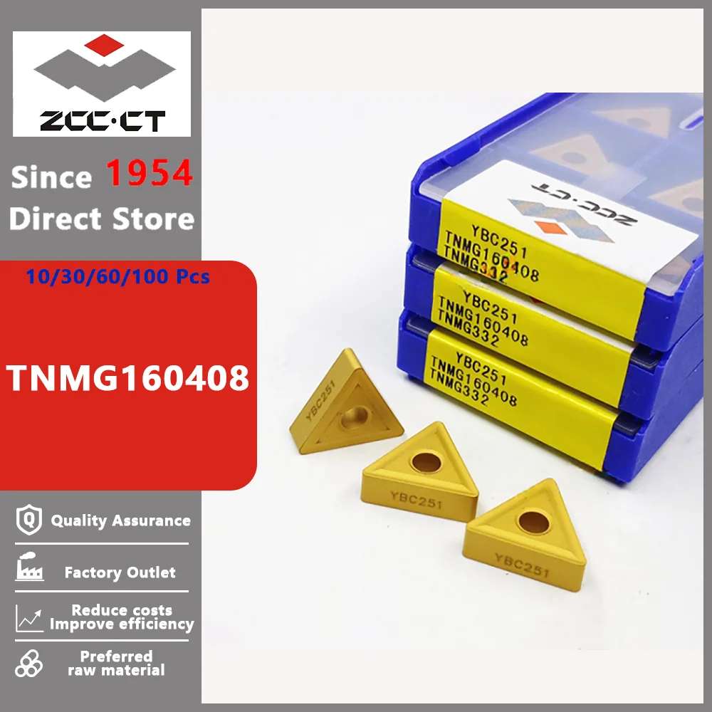 ZCCCT Original TNMG160408 TNMG 160408 Finishing Medium Roughing Turning Carbide Inserts Cutting Tool CNC Tools Lathe Cutter Tool