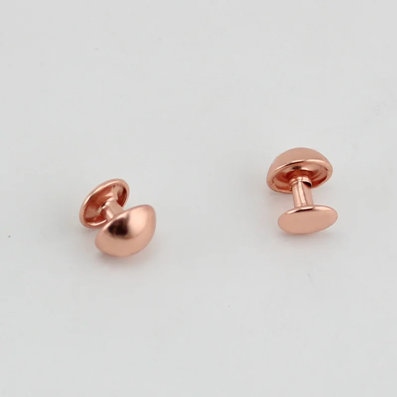 50-100pcs Rose gold rivet 6mm 8mm 10mm Head Feet Solid Rivets Fasteners High Quality Leather Crafts Bags shoe Mushroom nails