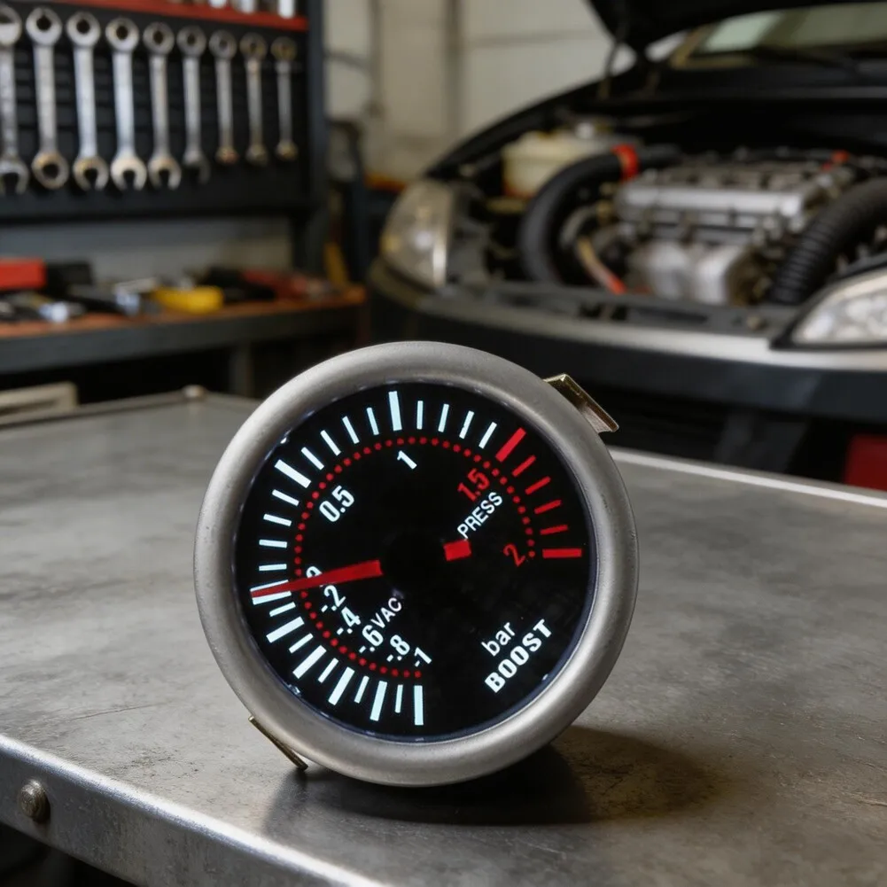 

2" 52mm LED Pointer Turbo Boost Pressure Gauge Plastic Turbocharger Gauge Suitable For All Modified Models With 4, 6, 8 Cylinder