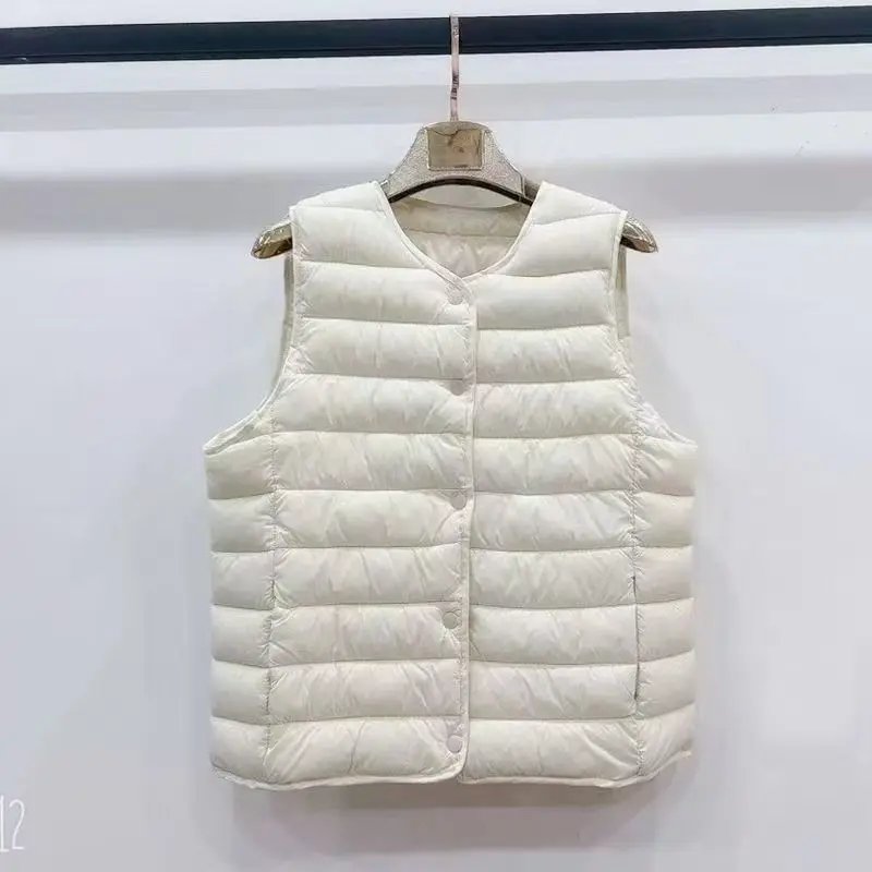 Women's Lightweight Down Cotton Vest Hot Sale of The Season Autumn Winter New Style Inner Wear Thin Vest Thermal Vest