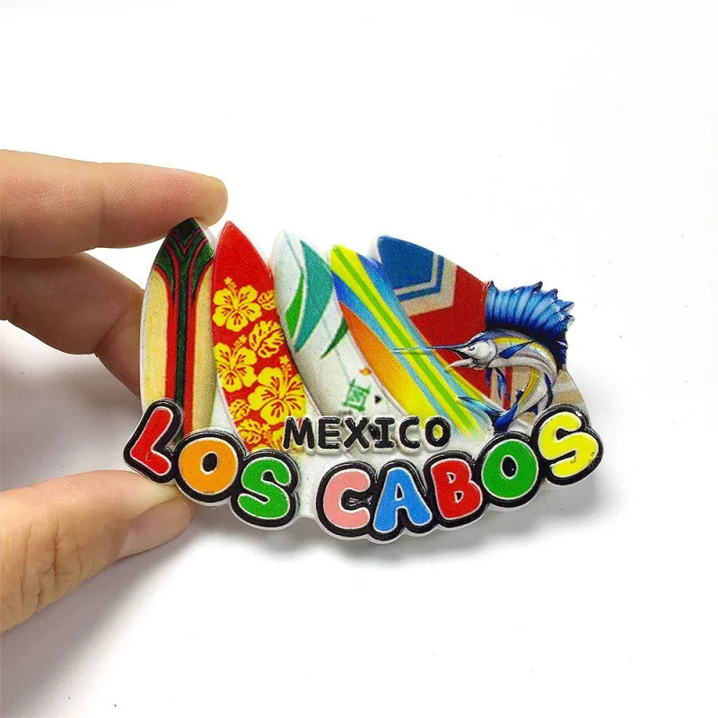 Mexico Los Cabos Tourist Souvenir High-Value Surfboard Fridge Magnet Decorative Gift Collection