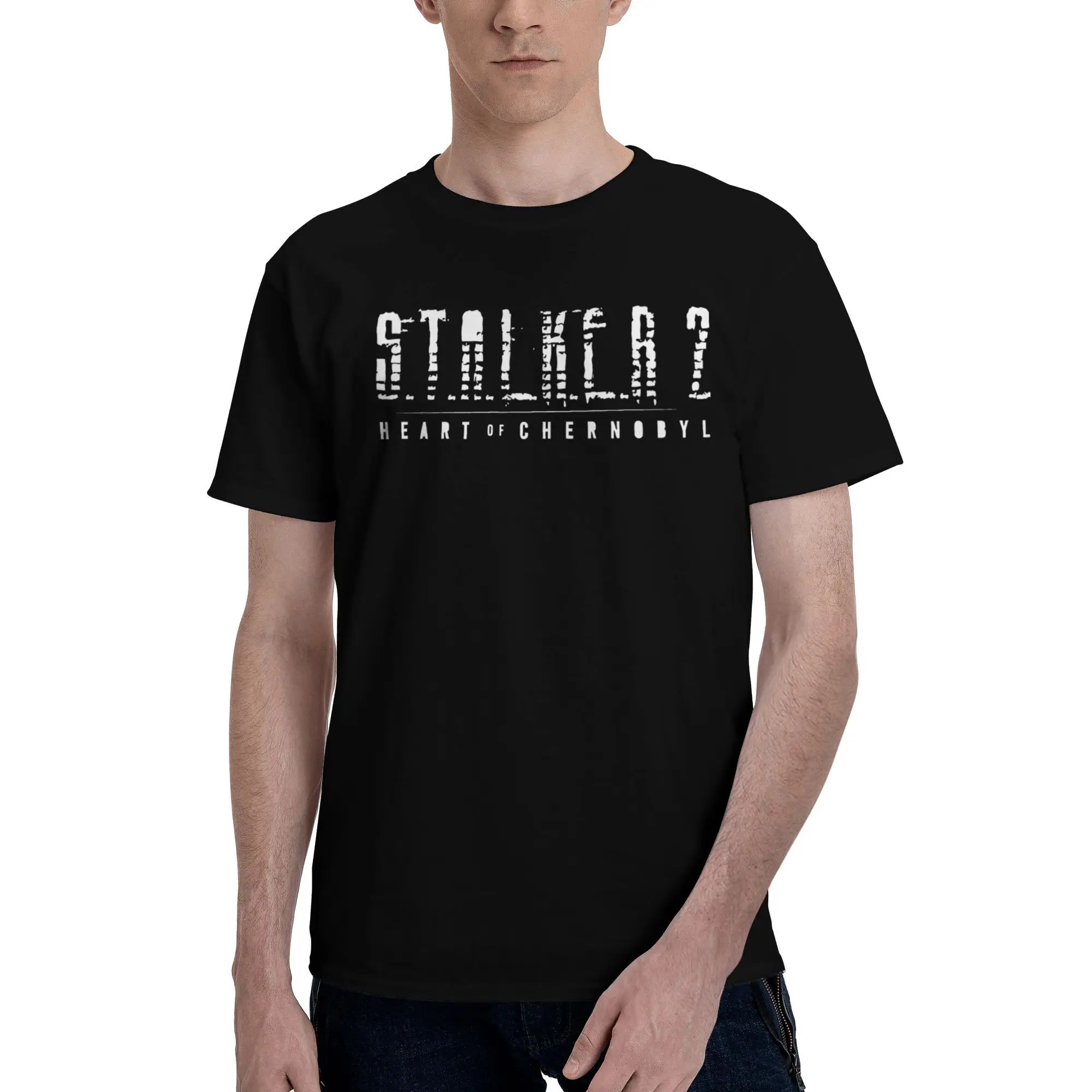 S.T.A.L.K.E.R T Shirt Summer  Pure Cotton T Shirts For Men Harajuku Casual Tee Shirt Short Sleeve Y2K Casual Tees