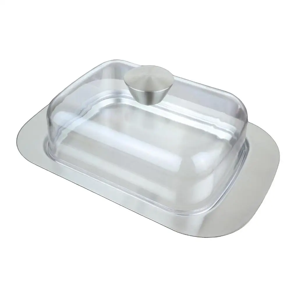 Traditional Stainless Steel Covered Butter Dish Lid With Knob
