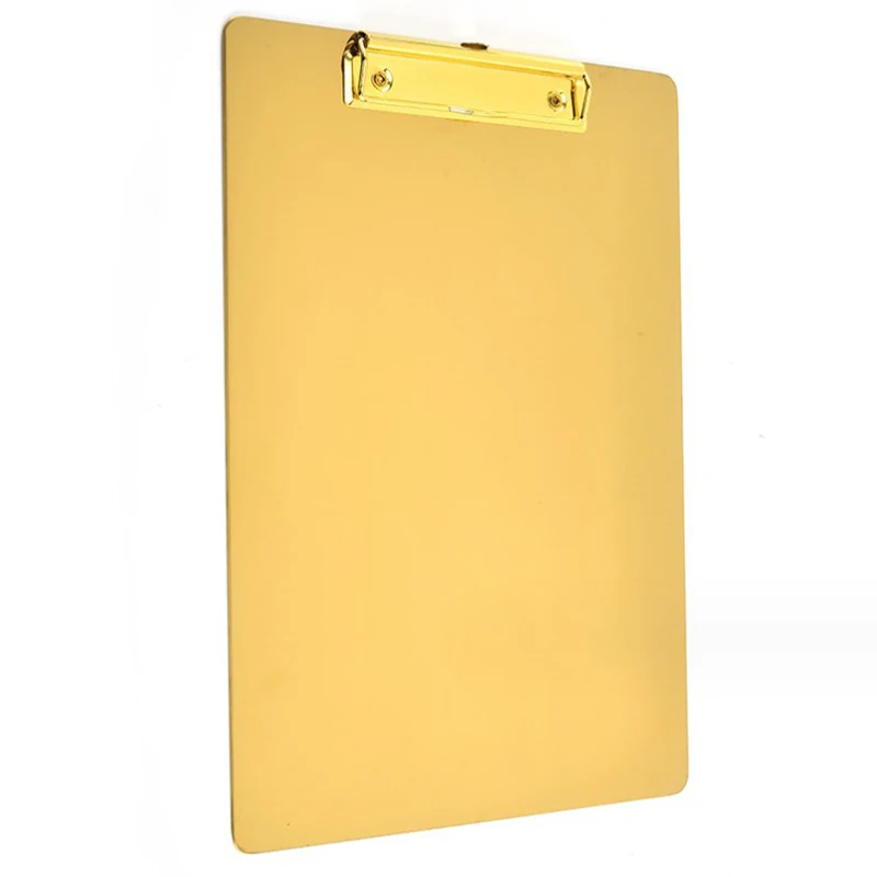 1Pc Golden Writing Board Clip Scandinavian A4 Metal File Notepad Clipboard Restaurant Ordering Clip