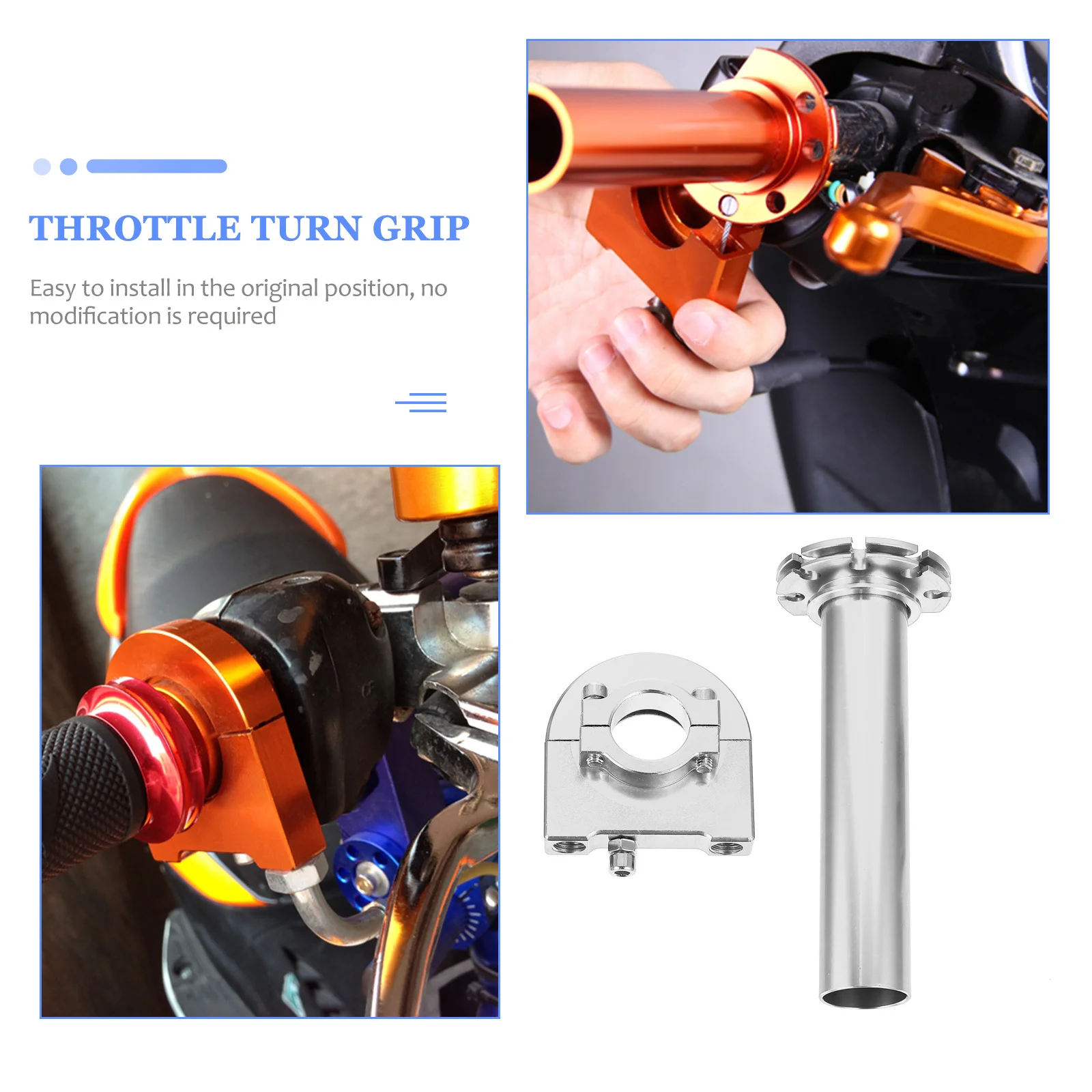 

2Sets Professional Motorbike Throttle Turn Grip Comfortable Grip 22mm Diameter No Modification Required Throttle Gas Tube