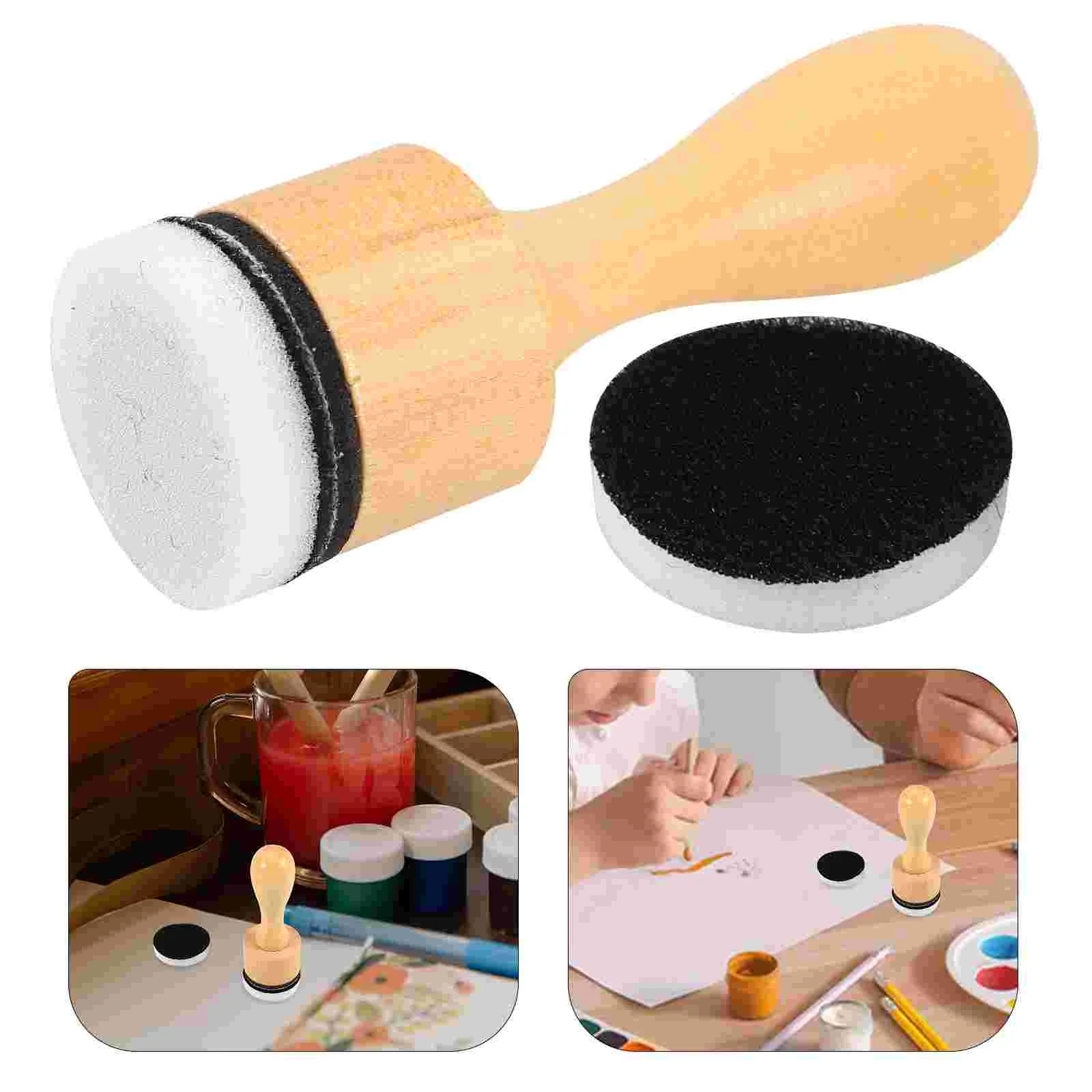 Handle Round Ink Blending Tool Foam Cushion 850X350X350CM Wooden Sponge Embossing Distress