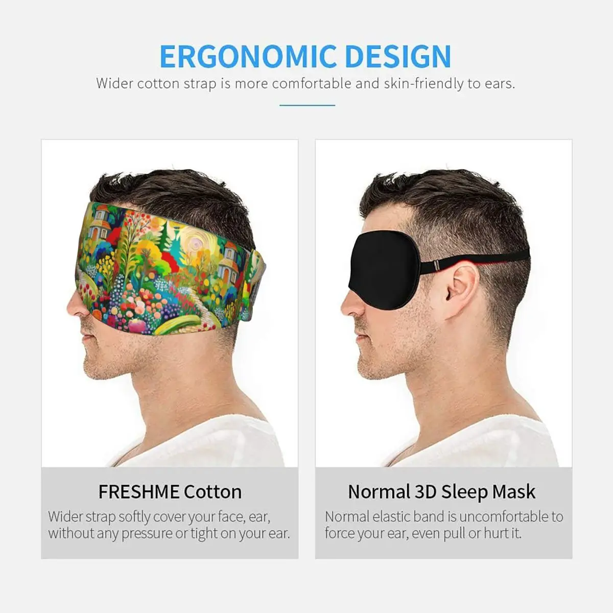 Gustav Klimt Flower Garden With Cottage sleep mask Light Blocking Portable Eye Cover for Girls Boys Office Nap Eyeshade eyepatch view 5