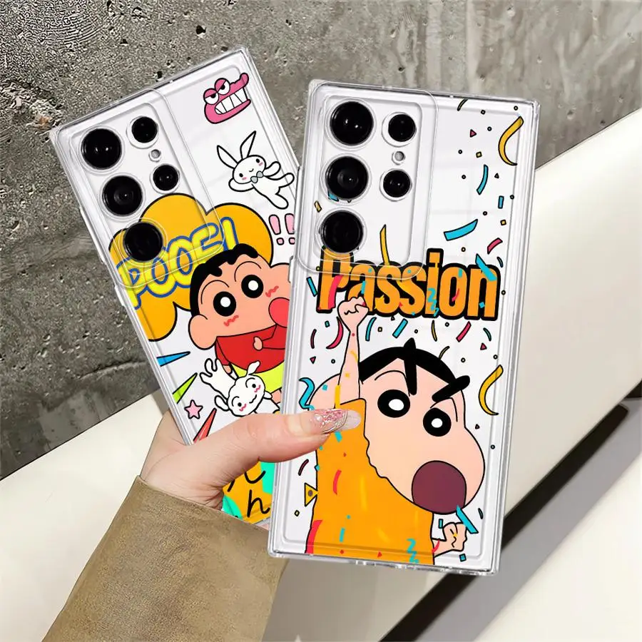 C-Crayon S-Shinchans Excitement Case for Samsung Galaxy S26 Ultra S21 S24 S23Ultra S20 Plus Note 20 Ultra 10 S22 FE S23 Ultra