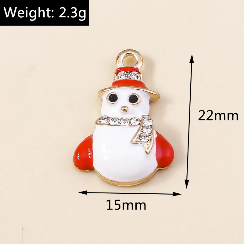 10 stücke Emaille Weihnachten Charme Lebkuchen mann Schneeflocke Schneemann Santa Anhänger für DIY Halskette Ohrring Schmuck Herstellung Zubehör – Detail 13