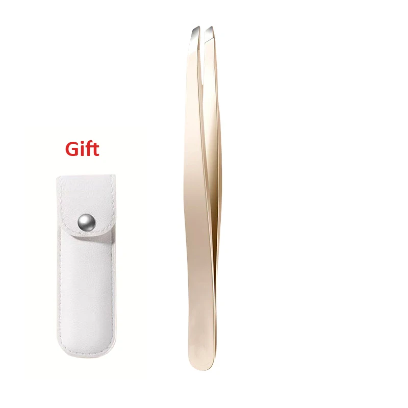 Stainless Steel Precision Tweezers for Eyebrows, Eyelashes, Beard & Mustache High-Accuracy Round Head, Seamless Clamping