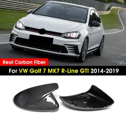 Carbon Fiber Replacement Rearview Mirror Cover For Volkswagen Golf 7 MK7 Gti R-Line 2014-2019 OEM/M Style Car Side Mirror Caps