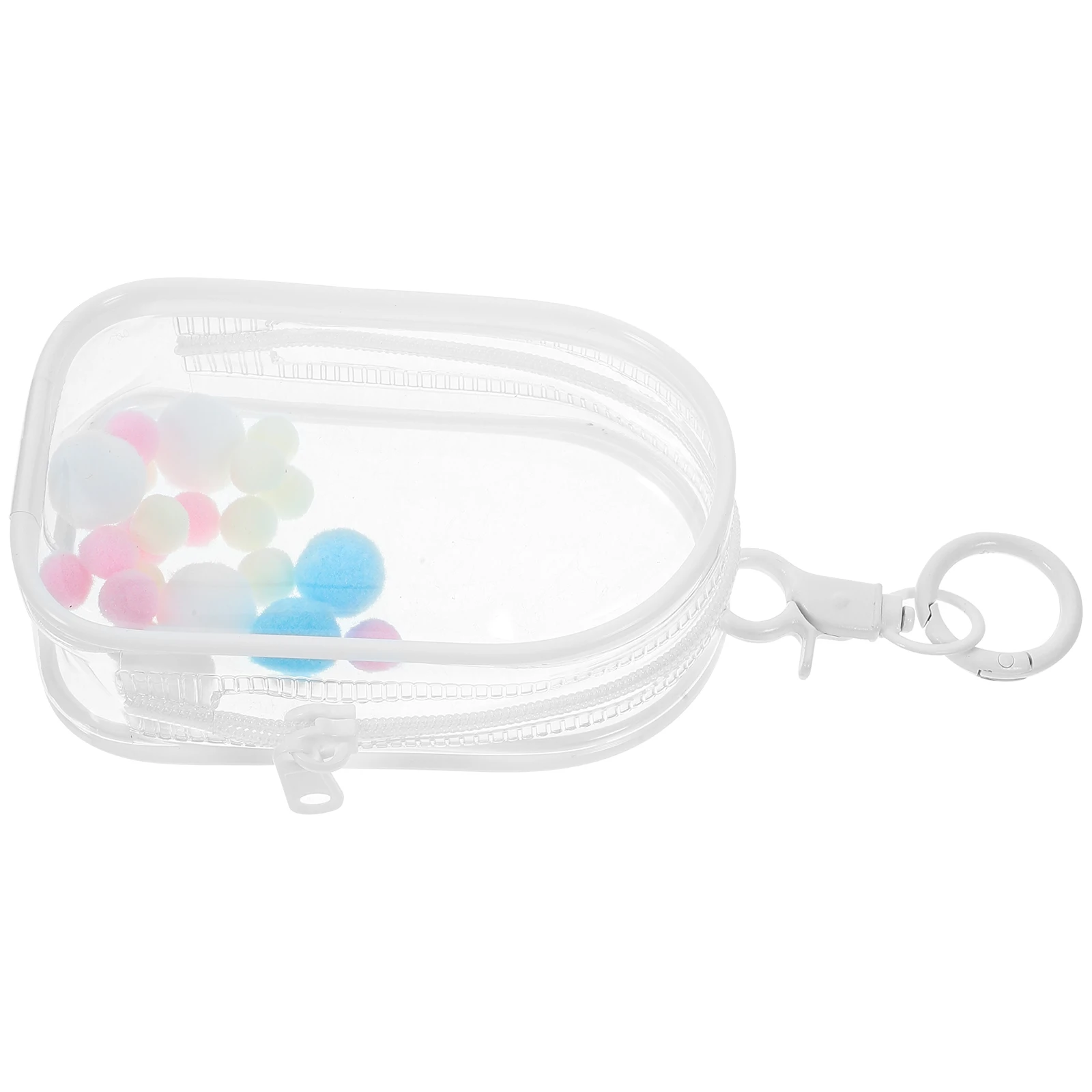 

1 set Transparent Storage Bag Mini PVC Clear Display Bag with Buckle Portable Water Resistant Figure Pouch For