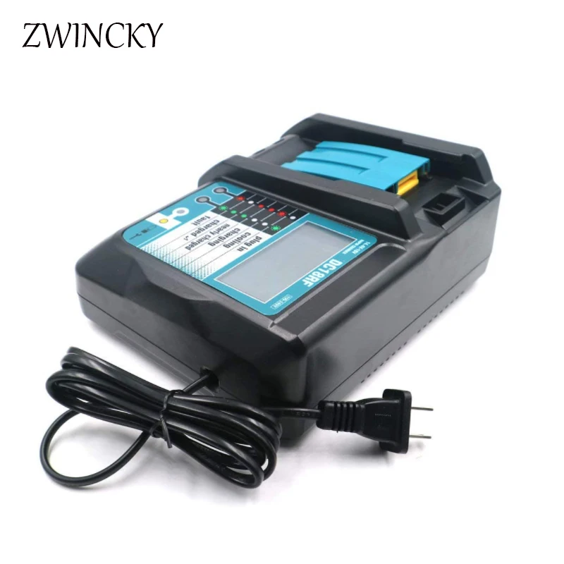 ZWINCKY DC18RF ładowarka litowo-jonowa 3.5A prąd ładowania dla Makita 14.4V 18V BL1830 Bl1430 DC18RC DC18RA elektronarzędzie z USB