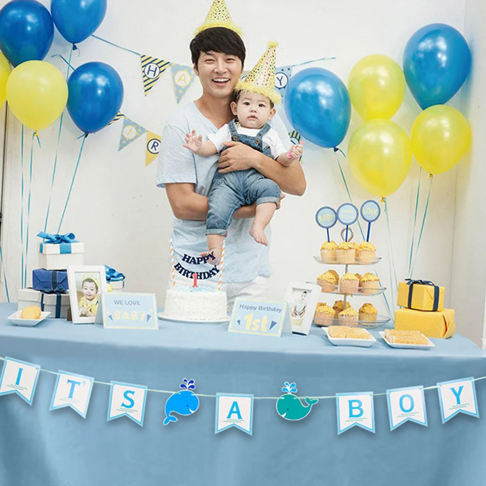 

2 set Letter Bunting Flags Gender Reveal Hanging Banner For Baby Shower Party Decoration Indoor Outdoor Use It'S A Girl Boy Sign