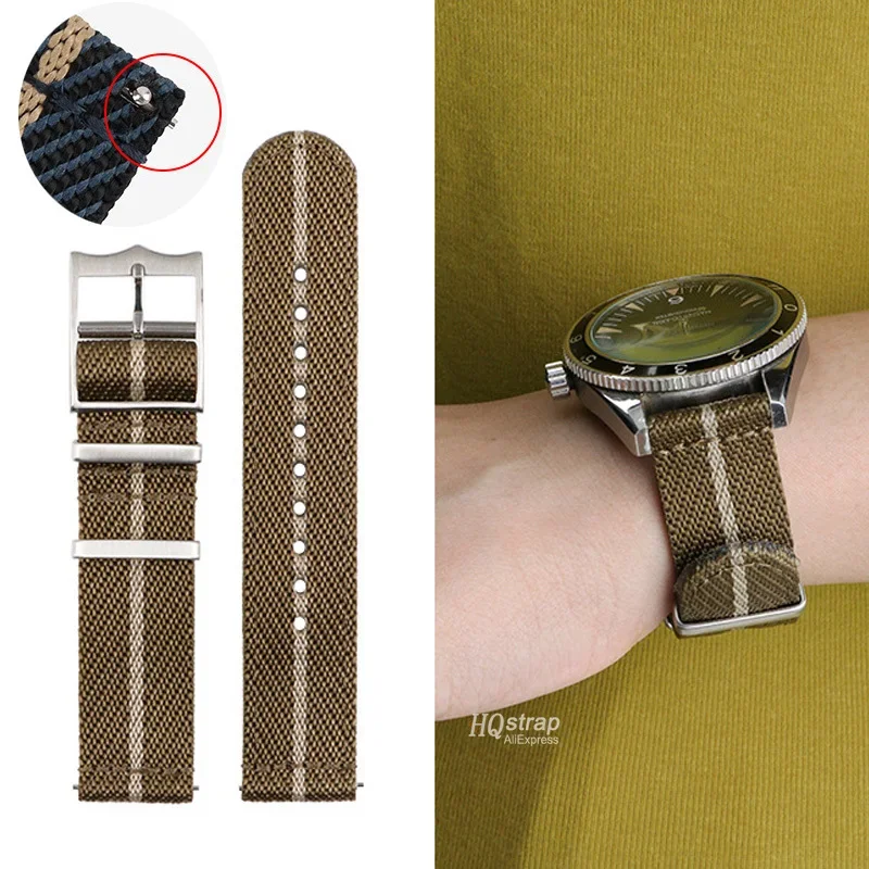 20mm Strap for Samsung Galaxy Watch6 5 4 40mm 44mm Pro Classic 43mm 47mm Belt for Rolex Watch Band  22mm Canvas Nylon Bracelet