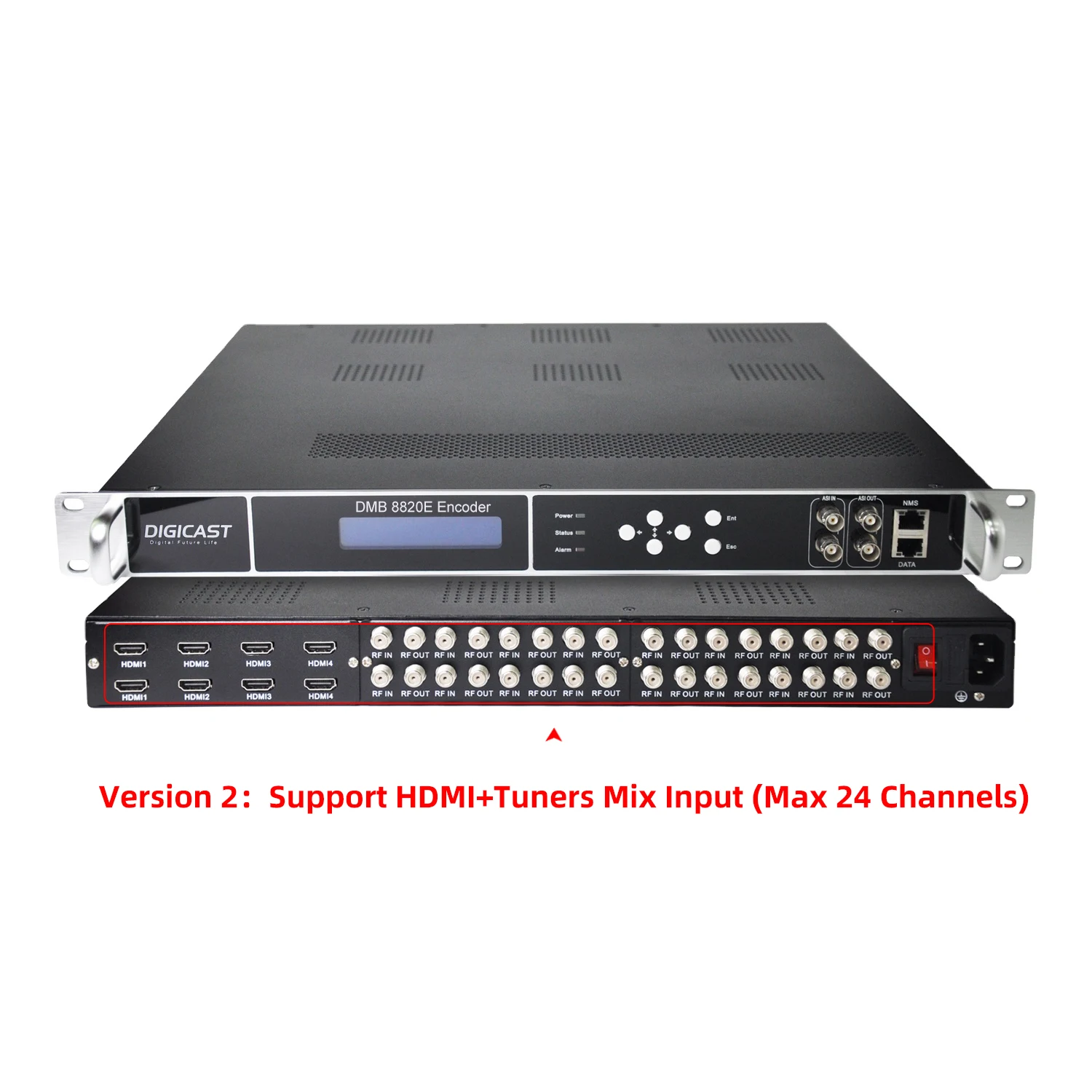 DIGICAST DMB 8820E 24 Channel HD to IP UDP RTP Multi-Channel Encoder with H.264/H.265 and Ethernet Managed for CATV