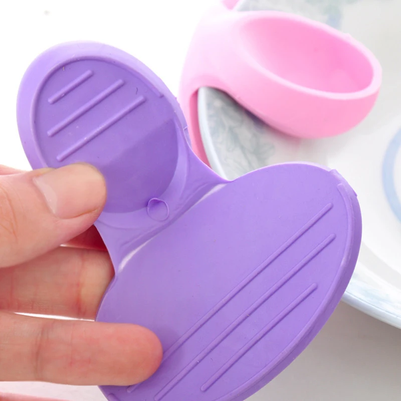 2PCS Silicone Insulated Finger Covers Oven Microwave Insulated Gloves High Temperature Resistant Thickened Insulated Mat