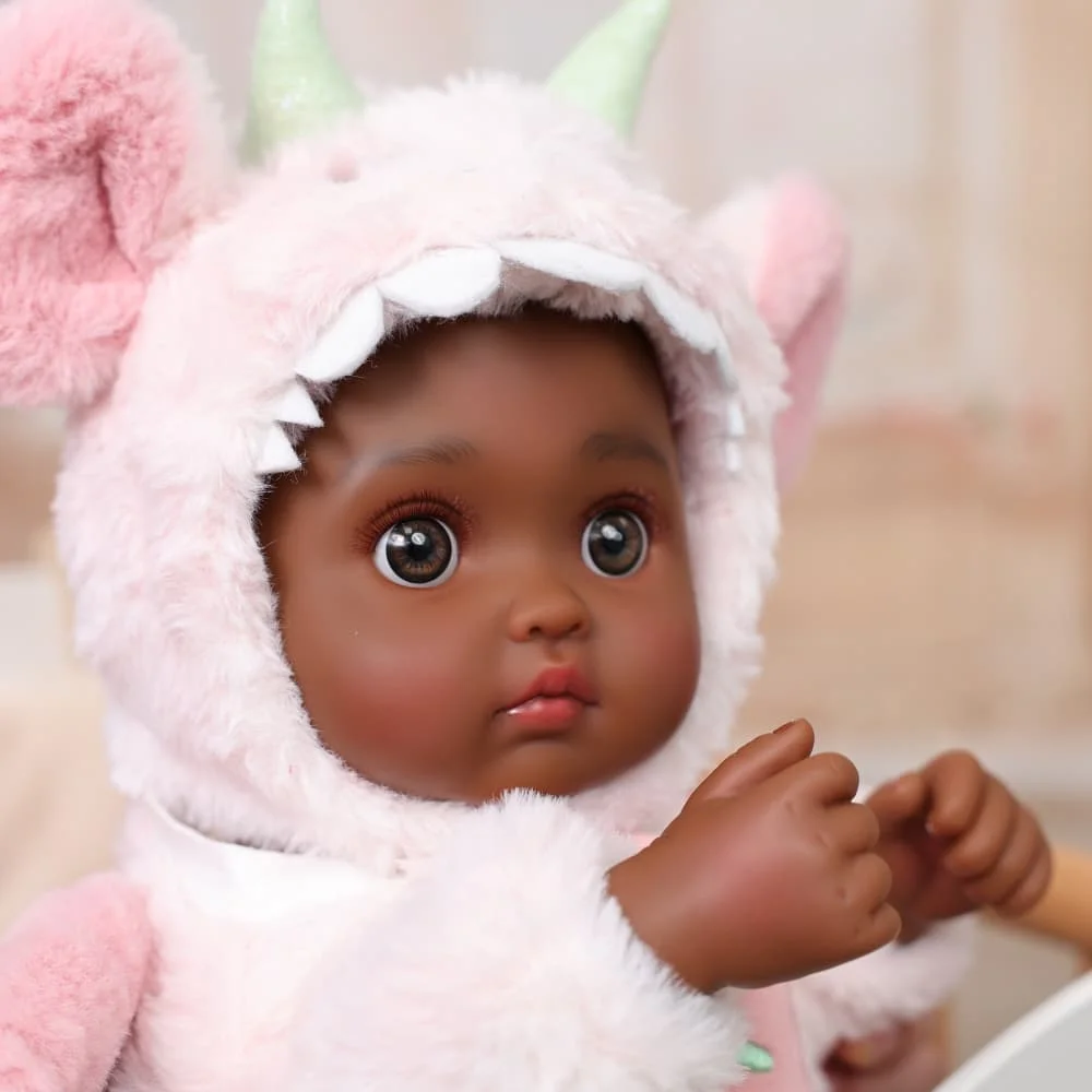 Bambola Reborn Cloveray da 18 pollici con ali in peluche, realistica e morbida, in vinile da 43 cm, simulazione di bambino, bambola drago volante da collezione