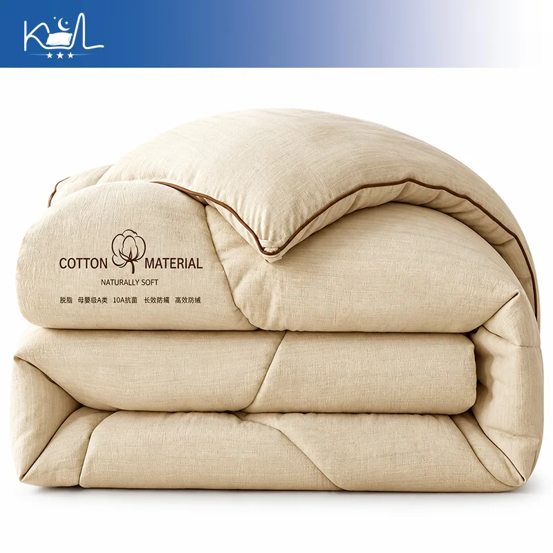 Luxury 100% Xinjiang Degreased Cotton Quilt 10A Antibacterial Anti-Mite Thickened Warm Winter Duvet Comforter