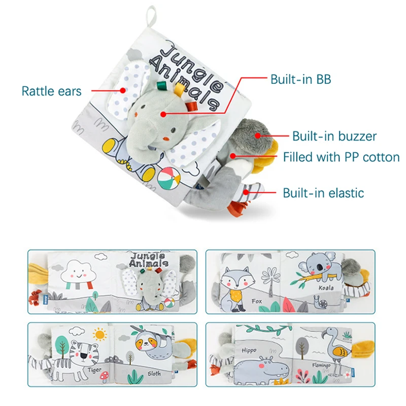 كتب قماشية للأطفال حديثي الولادة ، كتاب قماشي ، قراء متطورون ، تعلم مبكر ، مونتيسوري ، 1 *