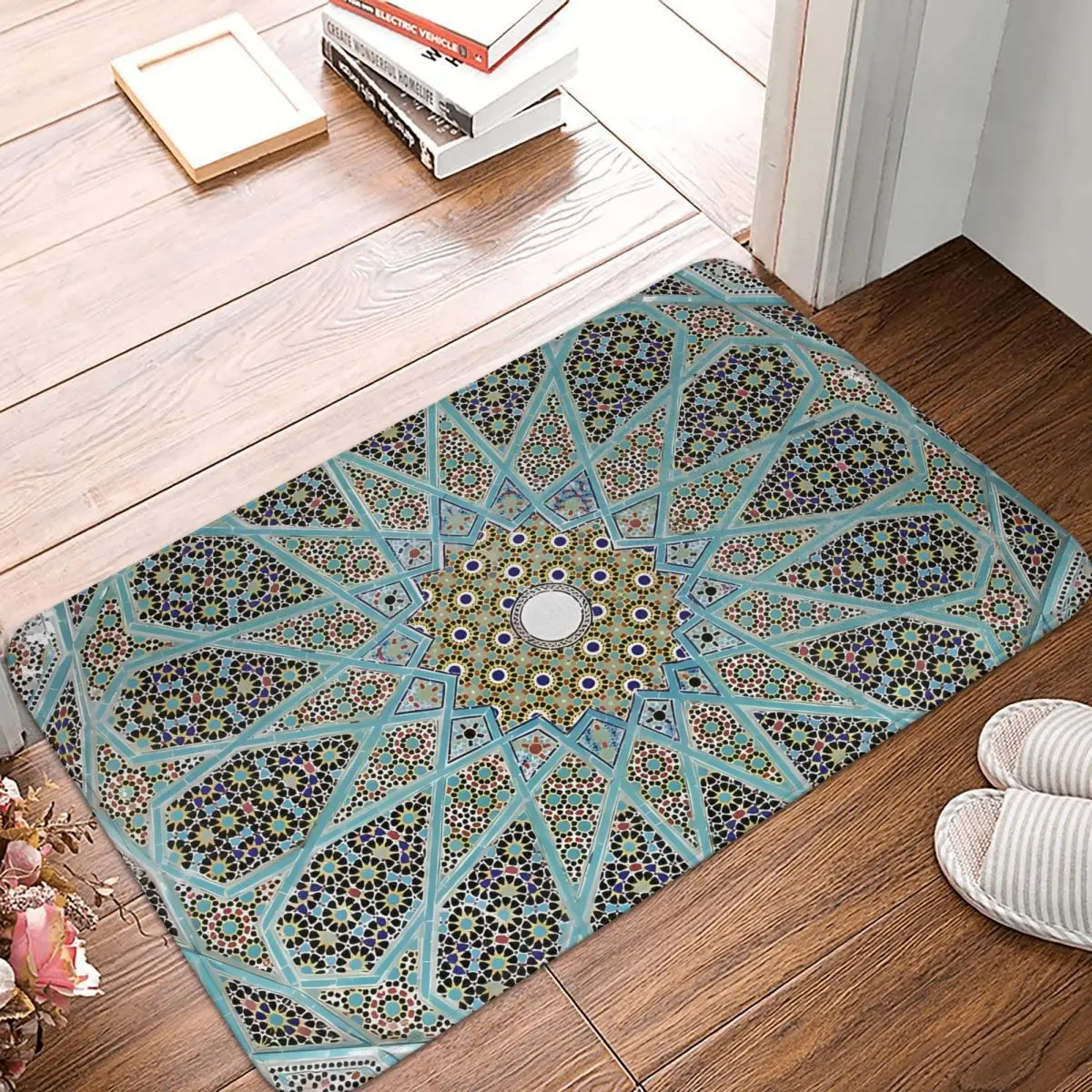 MORROCAN ART Non-slip Doormat Living Room Mat Arabic Mosaic Islamic Art Floor Carpet Entrance Door Rug Home Decor