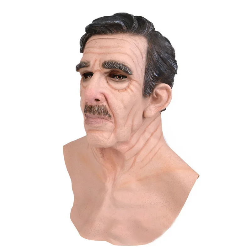 Funny Scary Woman\'s Grandma Grandpa Mask For Halloween Latex Anti-wrinkle Face Maskparty Performance Halloween Accessories Joke