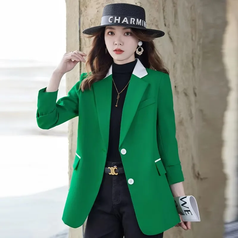 Insozkdg Autumn Winter Casual Long Sleeve Suit Jacket Women New High-grade Commuting Versatile Professional Small Tops Fashion